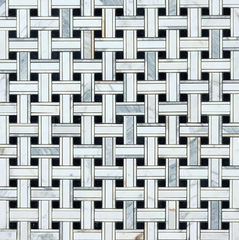 Lux Calacatta Noir Basketweave Mosaic Honed- 1 sqft