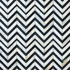 Calacatta Noir Grand Chevron Marble Mosaic Honed- 1 piece
