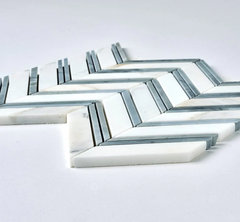 Calacatta Grigio Grand Chevron Marble Mosaic Honed- 1 piece