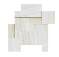 White Onyx Vein Cut 4 pcs Mini Pattern Polished