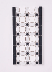 Florita Thassos + White Carrara + Black Marble Border Polished