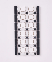 Florita Thassos + White Carrara + Black Marble Border Polished