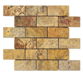 Scabos Travertine 2x4 Tumbled Mosaic Tile HTC