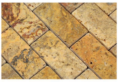 Scabos Travertine 2x4 Tumbled Mosaic Tile HTC