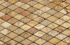 Scabos Travertine 1x2 Diamond Tumbled Mosaic Tile HTC