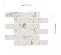 Calacatta Gold Subway 12 in. x 12 in. Matte Porcelain Mosaic Floor and Wall Tile (0.93 sq. ft./Each)