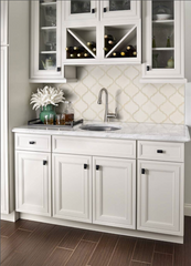 Antique White Arabesque 11 in. x 15 in. Glossy Ceramic Mesh-Mounted Mosaic Floor and Wall Tile by MSI (11.7 sq. ft. /case)