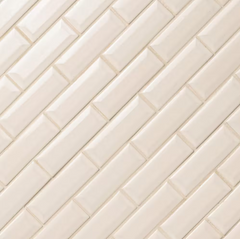 Antique White Beveled 12 in. x 12 in. Glossy Ceramic Patterned Look Wall Tile by MSI (10 sq. ft./Case)