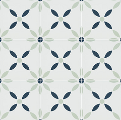 Greta Encaustic Tile Matte 8x8- 1 Piece