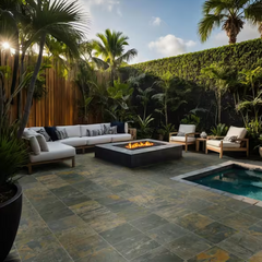 Rustique Earth Gauged Natural Slate Square Tile 12 in. x 12 in., Floor and Wall (10 sq. ft./Case)