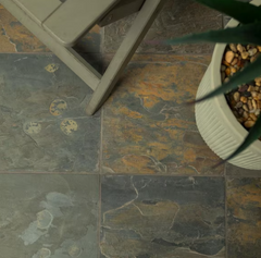 Rustique Earth Gauged Natural Slate Square Tile 12 in. x 12 in., Floor and Wall (10 sq. ft./Case)