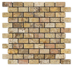 Scabos Travertine 1x2 Tumbled Mosaic Tile HTC