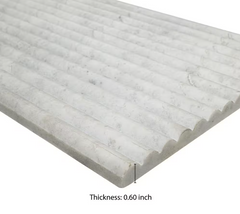 Arabescato Venato Milano Ribbo 12 in. x 24 in. Honed Fluted Marble Wall Tile by MSI (50 cases/200 sq. ft. / pallet)