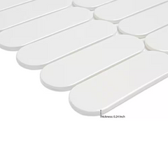 Bianco Glossy Ellipse 12 in. x 12 in. Glass Mesh-Mounted Mosaic Wall Tile by MSI