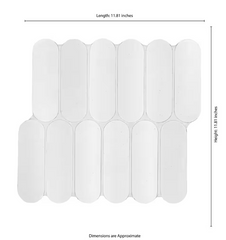 Bianco Glossy Ellipse 12 in. x 12 in. Glass Mesh-Mounted Mosaic Wall Tile by MSI