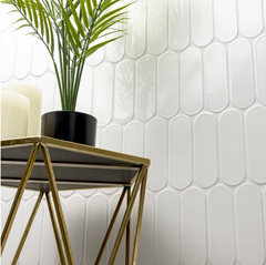 Bianco Glossy Ellipse 12 in. x 12 in. Glass Mesh-Mounted Mosaic Wall Tile by MSI