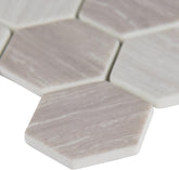 MS International GLS-SILVA6MM Mesh-Mounted Pebble Mosaic 12.75 in. x 11.02 in. x 6 mm (Box of 15 Sheets)