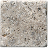 Tenedos 4x4 Silver Philadelphia Tumbled Travertine Natural Stone Wall Flooring Tile (Box of 5 sq.ft/45 pieces)