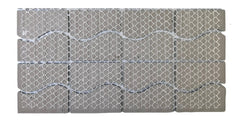 Tenedos Wave Sea Cobalt Blue with Calacatta Gold Porcelain Lineup Border Pool Wall Tile on 6x12 Mesh for Easy Installation, for Bathroom Wall, Backsplash