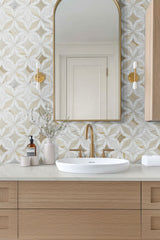 Athena Gold Estrella 10" X 10" Polished Marble Mosaic Floor And Wall Tile by MSI