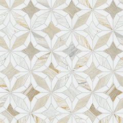 Athena Gold Estrella 10" X 10" Polished Marble Mosaic Floor And Wall Tile by MSI