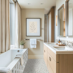 Bianco Dolomite Moderno 12" X 12" Polished Marble Mosaic Floor And Wall Tile by MSI