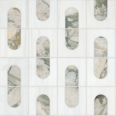 Bianco Dolomite Moderno 12" X 12" Polished Marble Mosaic Floor And Wall Tile by MSI