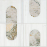 Bianco Dolomite Moderno 12" X 12" Polished Marble Mosaic Floor And Wall Tile by MSI