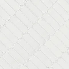 Bianco Glossy Ellipse 12 in. x 12 in. Glass Mesh-Mounted Mosaic Wall Tile by MSI