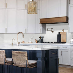 Bianco Glossy Ellipse 12 in. x 12 in. Glass Mesh-Mounted Mosaic Wall Tile by MSI