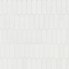Bianco Glossy Ellipse 12 in. x 12 in. Glass Mesh-Mounted Mosaic Wall Tile by MSI