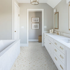 Calacatta Gold Herringbone 11 in. x 12 in. Matte Porcelain Mesh-Mounted Mosaic Floor, Wall Tile by MSI