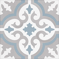GT Vintage Blue Gray Floral 8x8 0GZ20DG