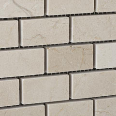 Crema Marfil 1x2 Polished/Honed Brick Mosaic Tile-1 piece