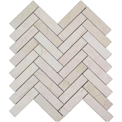 Crema Marfil 1x4 Herringbone Polished Mosaic Tile 1 piece