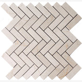 Crema Marfil 1x3 Herringbone Mosaic Tile 1 piece
