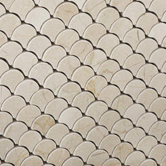 Crema Marfil Scallop Mosaic Tile Polished- 1 piece