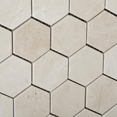 Tenedos Crema Marfil 2" Hexagon Mosaic Tile Polished/Honed