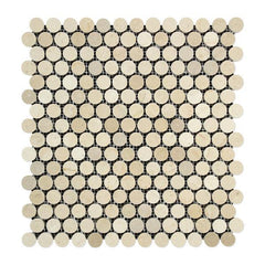 Crema Marfil Penny Round Mosaic Tile Polished- 1 piece