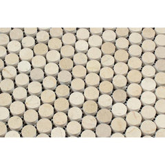 Crema Marfil Penny Round Mosaic Tile Polished- 1 piece