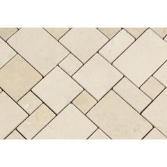 Crema Marfil Mini Versailles Polished Mosaic Tile- 1 piece