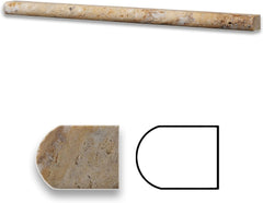 Scabos 1/2x12 Travertine Pencil Liner Bullnose Trim Wall Tile