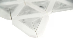 Kite Geometric Carrara White and Grey Marble Floor and Wall Mosaic Tile for Bathroom Walls, Kitchen Backsplashes, Fireplace Surround, Artistic Insets, Accent Wall
