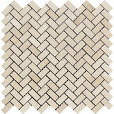 Crema Marfil Marble 1x2 Herringbone Mosaic (Honed)  by Vogue Tile