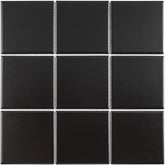 Porcelain 3-3/4 in. x 3-3/4 in. Matte Mesh-Mounted Mosaic for Backsplah, Bathroom Floor & Wall Tiles (11 pcs/case) (Absolute Black)