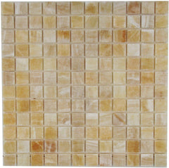Honey Onyx Marble 1 x 1 Inch Polished Premium for Bathroom and Kitchen Mosaic Tile