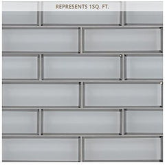 Ice Bevel Subway 11.73 in. x 11.73 in. x 8 mm Glass Mesh-Mounted Mosaic Tile (2"x6" Mosaic Chips) (Box of 10 Sheets) - Tenedos