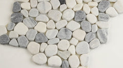 Tenedos MS International 12x12 Black/White Pebbles Marble Mosaic Floor & Wall Tile