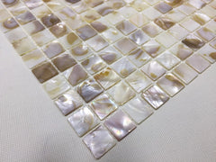 Mother of Pearl Tile Natural Varied Sea Shell Square Wall Tile for Kitchen Backsplash, Bathroom Shower, Accent Wall