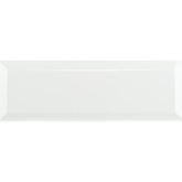 White Ceramic Beveled Subway Wall Tile 4x12 Matte Finish for Kitchen Backsplash, Bathroom, Accent Wall